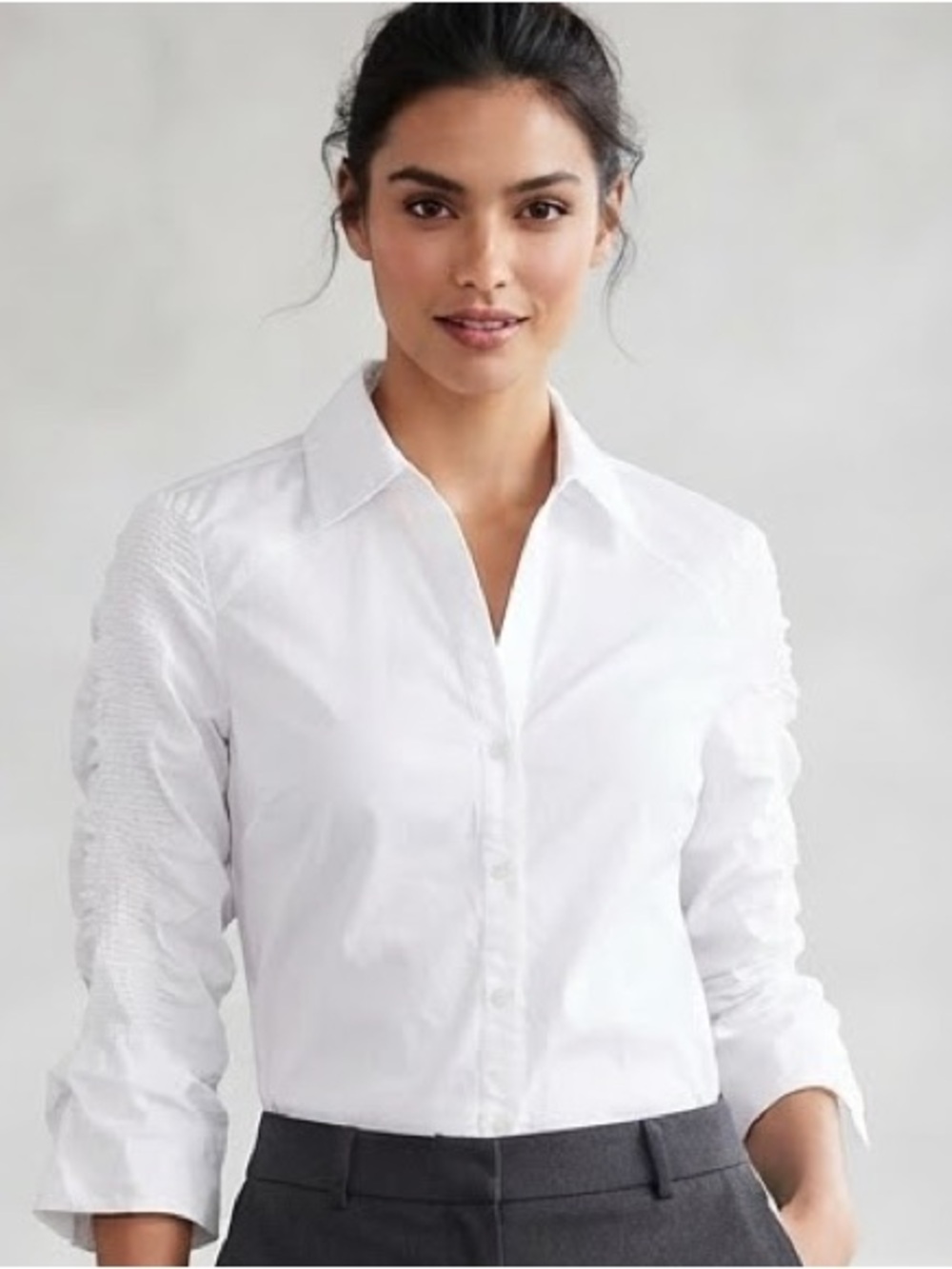 Elie Tahari White Button-Down Shirt